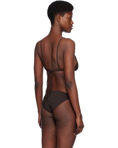 Jil Sander Brown Tangle Bikini Top In Black Lyst