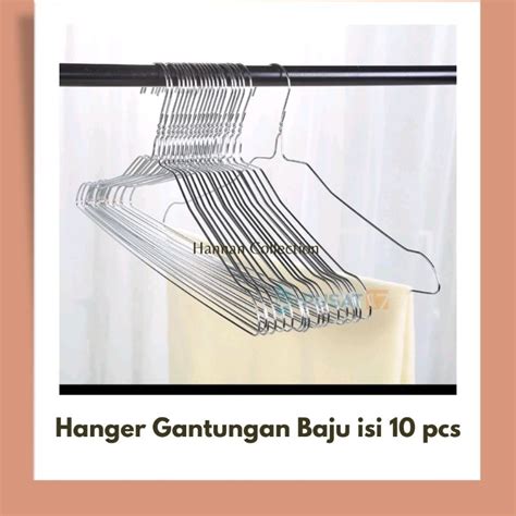 Jual Hanger Kawat Besi Stainless Gantungan Baju Isi Pcs Shopee