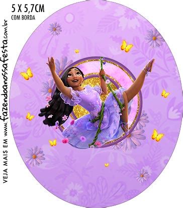 Rotulo Oval Isabela Encanto Disney Fazendo A Nossa Festa