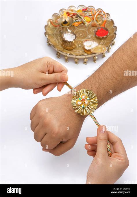 Raksha Bandhan Festival Sister Tying Rakhi On Brothers Hand Bombay Now Mumbai Maharashtra