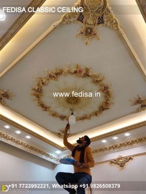 Classical Gyproc False Ceiling Luxury Pop Design For Main Hall