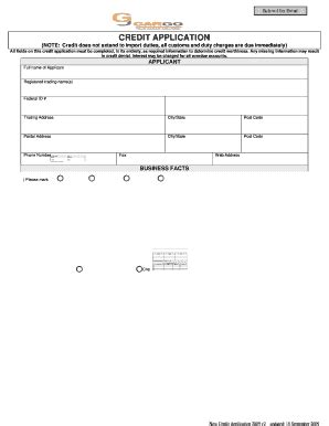 Fillable Online Credit Application GJcargo Fax Email Print PdfFiller