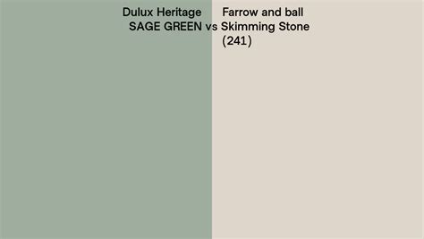 Dulux Heritage Sage Green Vs Farrow And Ball Skimming Stone 241 Side By Side Comparison