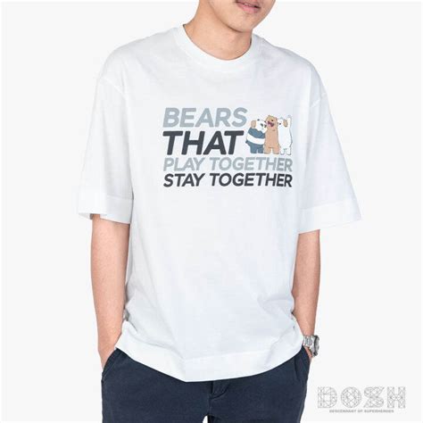 Dosh Oversized Short Sleeve T Shirts We Bare Bears เสื้อยืดโอเวอร์ไซส์