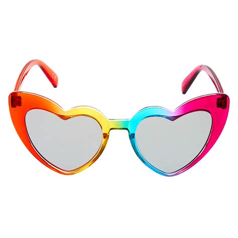 Rainbow Heart Cat Eye Sunglasses Claires Us