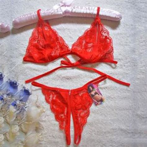 Costume De Lingerie Sexy Trois Points Pour Femmes Rouge Achat