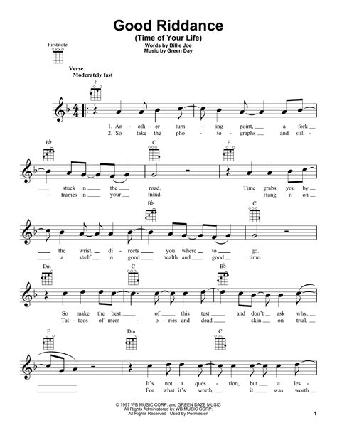 Green Day Good Riddance Guitar Chords