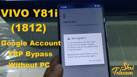 VIVO Y81i 1812 Google Account FRP Bypass Shri Telecom YouTube