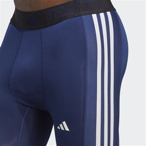 Adidas Techfit 3 Stripes Training Long Tights Blue Adidas Uae