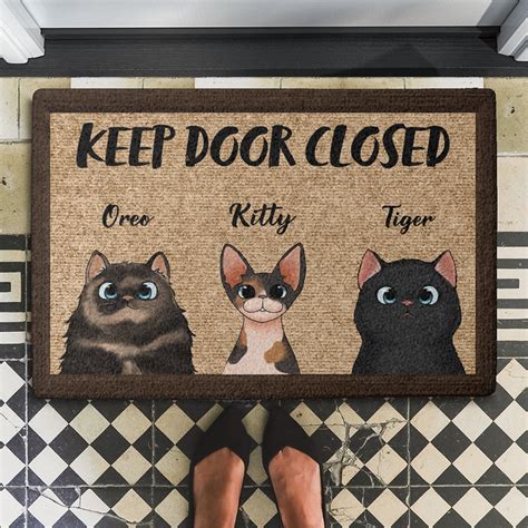 Dont Let The Cats Out Funny Personalized Cat Doormat