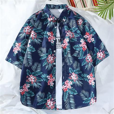 Shirts For Men Short Sleeve Breathable Stylish Summer Hawaiian Shirts