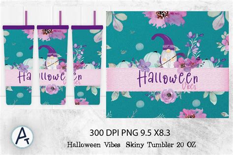 Halloween Vibes Skiny 20 OZ Tumbler Graphic By AT Designs Creative