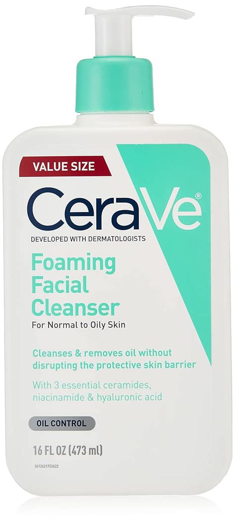 Cerave Foaming Facial Cleanser Daily Face Wash For Oily Skin With Hyaluronic Acid Ceramides