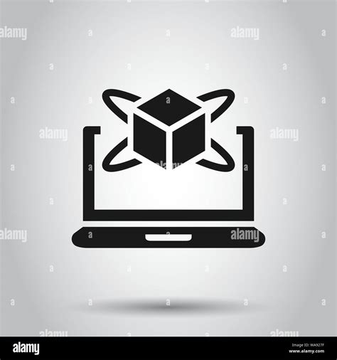 Computer simulation icon in flat style. Vr device vector illustration on isolated background ...