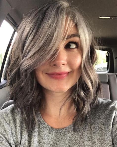 #grayhairhighlights | Gray hair growing out, Natural gray hair, Silver hair highlights