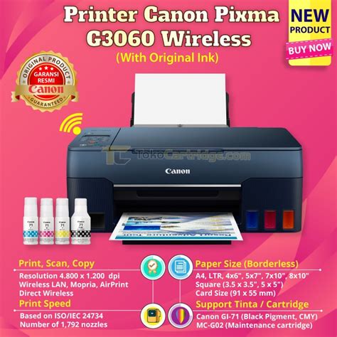 Jual Canon Pixma G Print Scan Copy Wifi All In One Ink Tank Gi