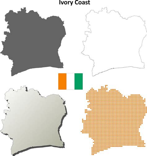 Ivory Coast Outline Map Set Vector Ai Eps Uidownload