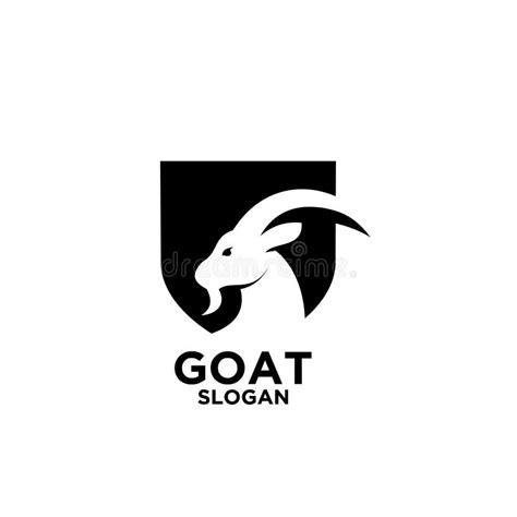 Goat With Shield Black Mountain Silhouette Logo Icon Designs Vector