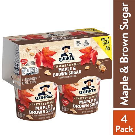 Quaker Instant Oatmeal Maple And Brown Sugar Flavor 169 Oz 4 Pack