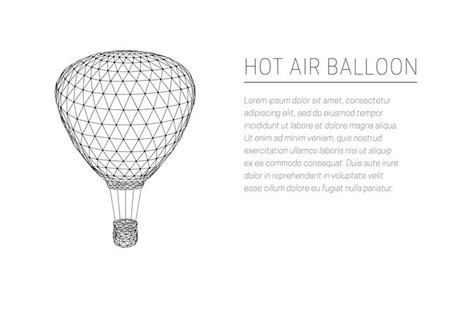 Flying Hot Air Balloon Low Poly Design Vector Art At Vecteezy