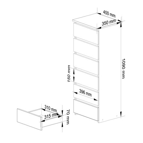 Commode Akord Cl Cm Ch Ne Sonoma Tiroirs Fa Ade En Ch Ne Sonoma