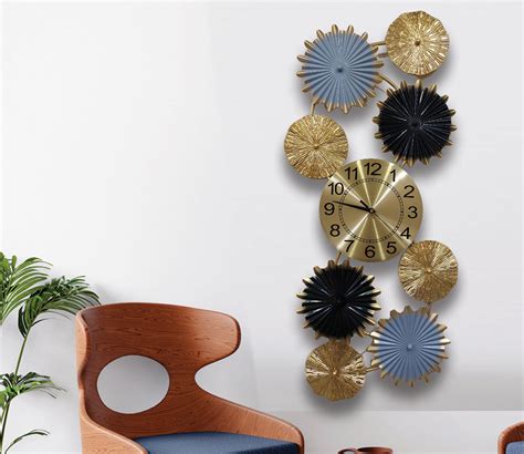 Buy Creative Luxury Decoration Multicolor Vertical Metal Wall Clock Online In India At Best