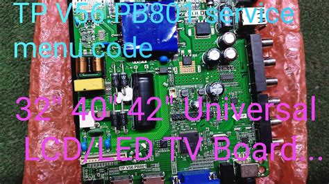 Universal Lcd Led Tv Board Tp V Pb Service Menu Code