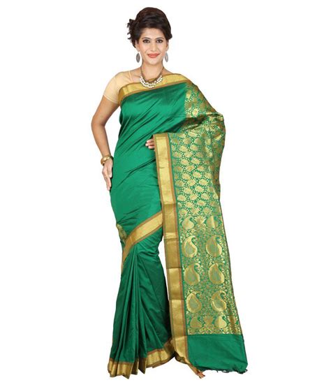 Tusk Green Kanjivaram Silk Saree Buy Tusk Green Kanjivaram Silk Saree