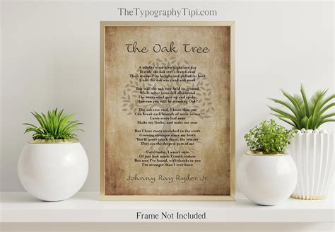 The Oak Tree Poem By Johnny Ray Ryder Jr Printable Wall Art Etsy Uk