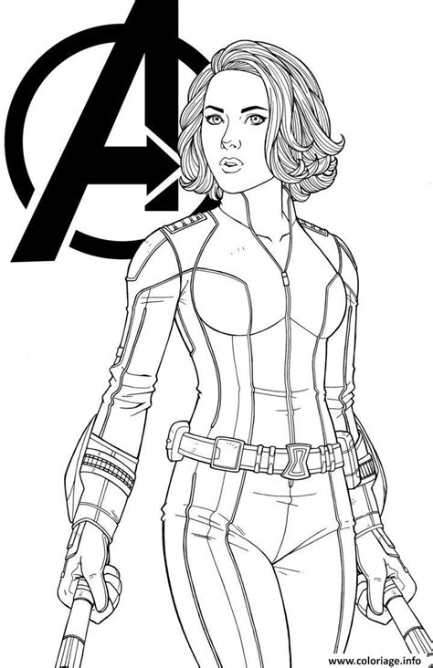 Coloriage Avengers Endgame Black Widow Marvel Dessin Avengers Imprimer