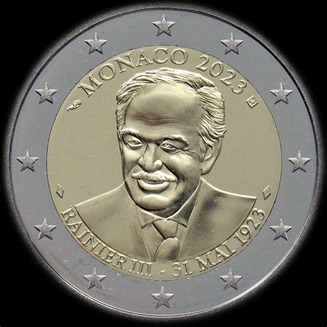 Monaco 2023 100 ans de la naissance de Rainier III 2 euro commémorative