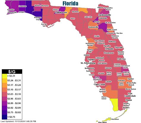 Gas Price Heat Map - Florida Gas Prices