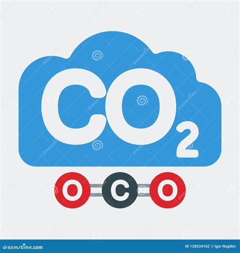 Icons Of A Cloud Of Carbon Dioxide Co2 Clean Environment Ecology Stock Vector Illustration