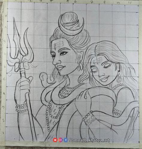 Shivaratri Special Lord Shiva Parvati Drawing Outline How To Draw