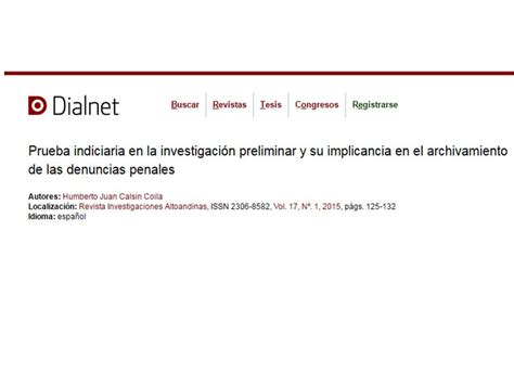 Prueba Indiciaria En La Investigaci N Preliminar Y Su Implicancia En El