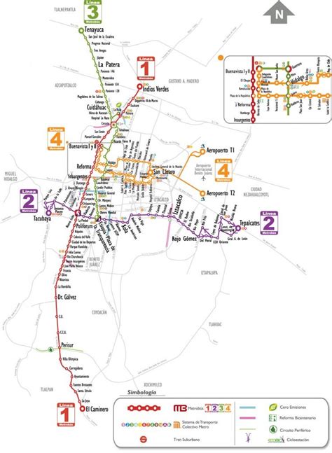 Mapa De Las Lineas De Metrobus En El Df Metrobus Ciudad De Mexico