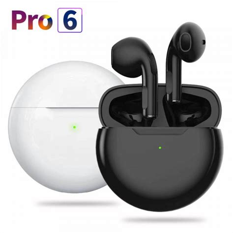 Безжични слушалки-тапички PRO 6 с bluetooth, съвместими с IOS, включена ...