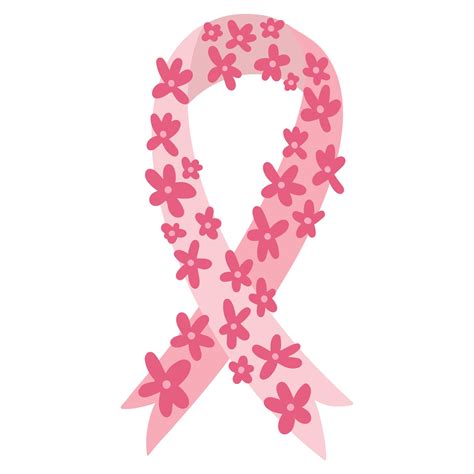 Pink Ribbon Breast Cancer Awareness Symbol Silhouette Flowers 3222587 Vector Art At Vecteezy