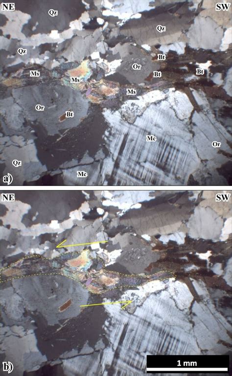 Oriented Thin Section Photos From The Meta Granite Viewed On Crossed