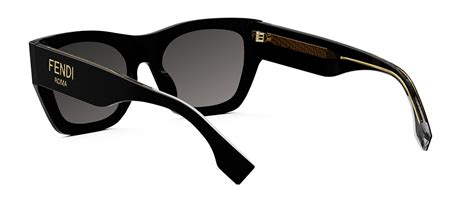 Fendi Roma Fe 40100i 01a Black Cat Eye Sunglasses