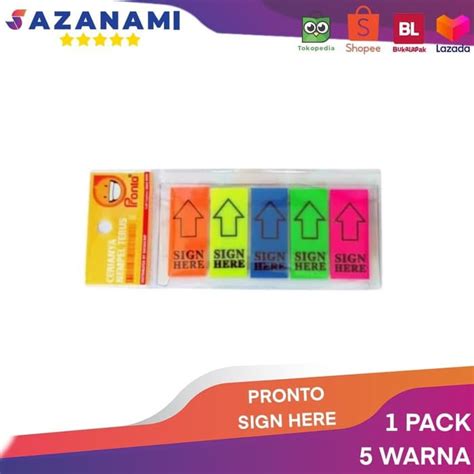 Jual Pronto Sign Here Warna Penanda Tanda Tangan Memo Sticky Note