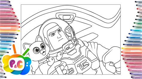 Lightyear 2022 Coloring Page Buzz Lightyear And Sox Coloring Clarx