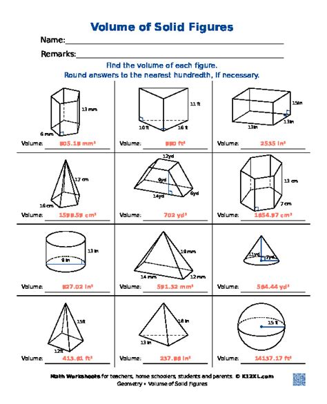 Worksheet Solid Figures Volume Worksheets Library