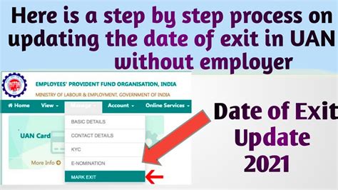 How To Update Date Of Exit In EPF Without Employer Online 2021 Pf May