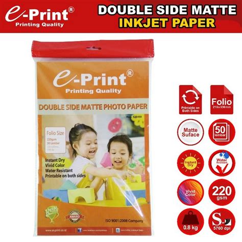 Jual E Print Ep F Gr Double Side Matte Inkjet Paper Folio Kertas