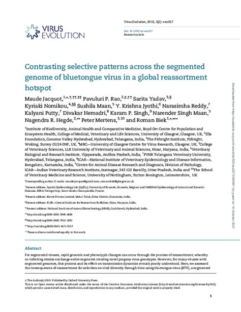 Pdf Contrasting Selective Patterns Across The Segmented Genome Of