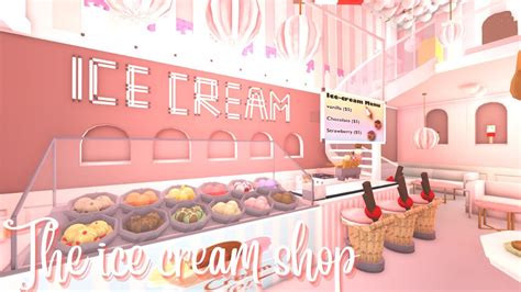 Bloxburg AESTHETIC BLUSH ICE CREAM SHOP PARLOUR Summer Build Ideas