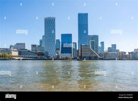 London Uk April 23 2021 Modern Skyscrapers Of Canary Wharf The