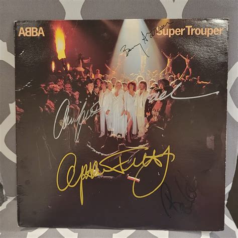 Abba Signed Lp Super Trouper By Members Original Album Vintage