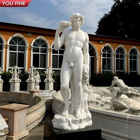 Outdoor Garden Life Size White Greek Marble Statue Dionysus Figure